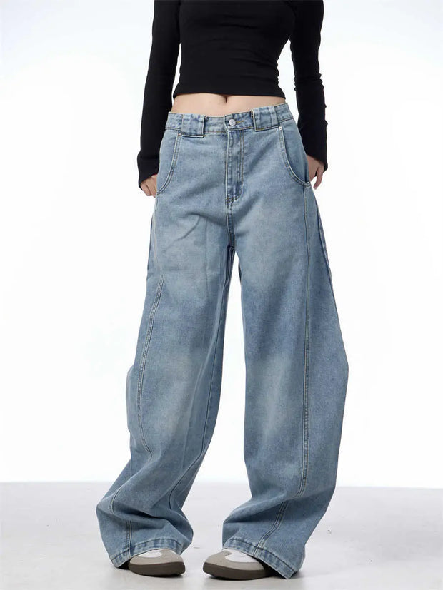 Retro Machete Jeans Women's Wide Leg Loose Pant virtual