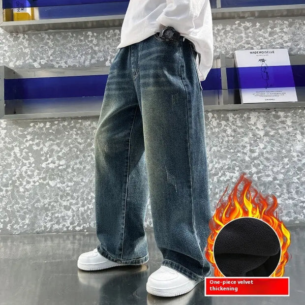 Spring And Autumn New Wide Leg Straight Vintage Jeans virtual