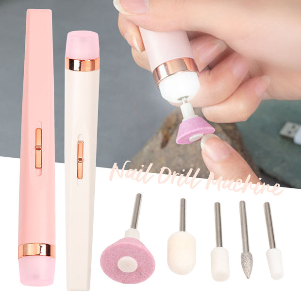 5in1 Manicure Machine Set Electric Nail Drill Polisher Cordless USB Rechargeable With LED Cutters Mill For Manicure Pedicure Accessor virtual