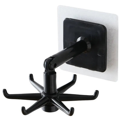 Multifunctional Hook Kitchen Tableware Rotating Hook Black And White Load And Practical Home Use virtual