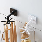Multifunctional Hook Kitchen Tableware Rotating Hook Black And White Load And Practical Home Use virtual