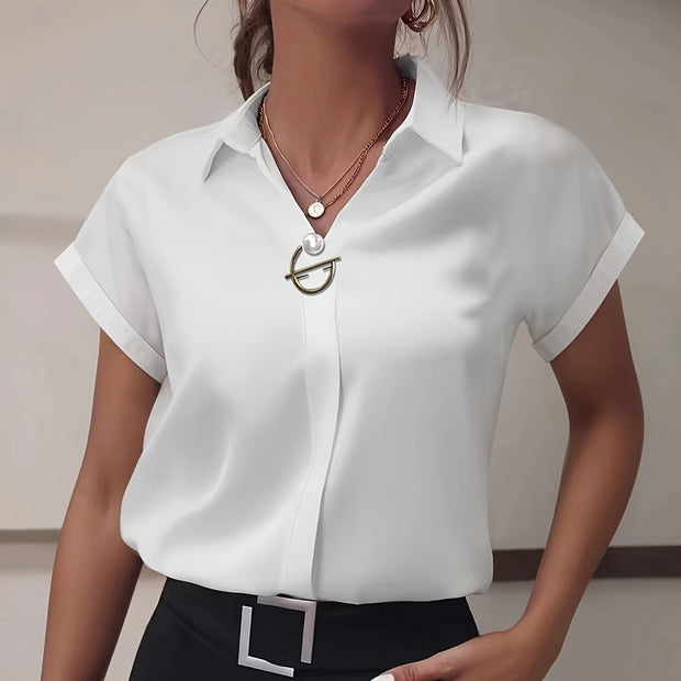 Loose Casual Short-sleeved Shirt Drop-shoulder Sleeve Shirt virtual