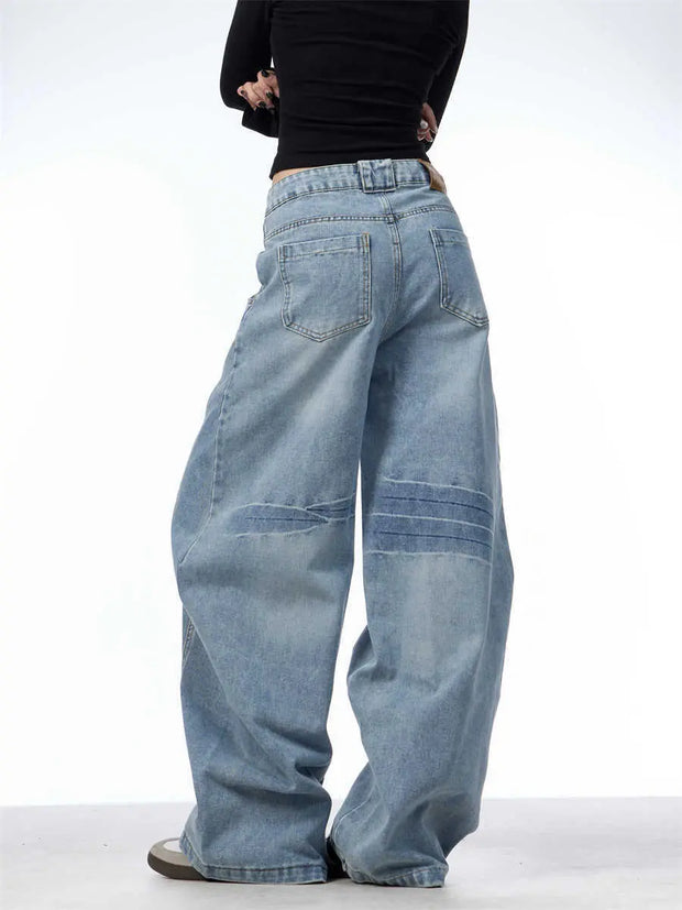 Retro Machete Jeans Women's Wide Leg Loose Pant virtual