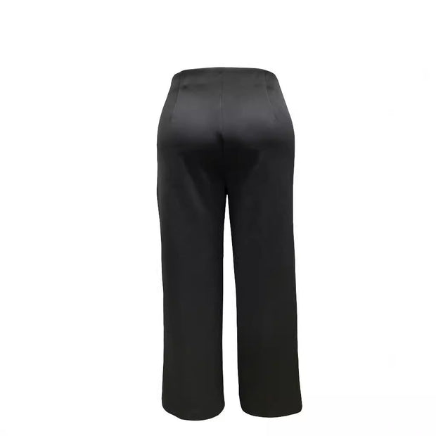 Plus Size Women's Casual Tight Straight-leg Trousers virtual