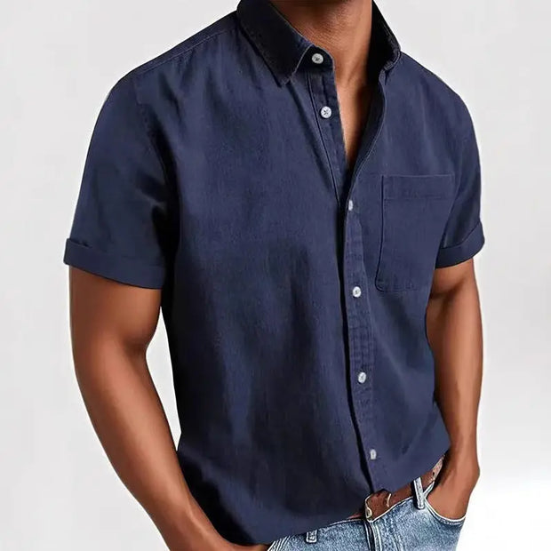 Single-breasted Shirt Men's Short Sleeve virtual