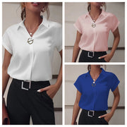 Loose Casual Short-sleeved Shirt Drop-shoulder Sleeve Shirt virtual