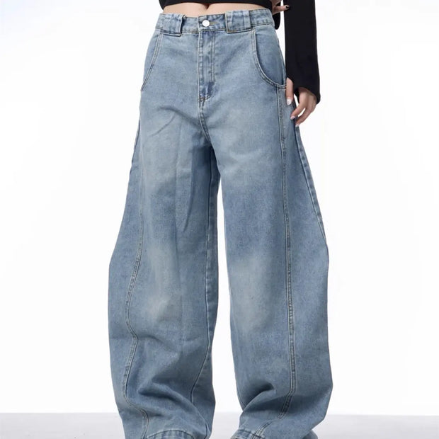 Retro Machete Jeans Women's Wide Leg Loose Pant virtual
