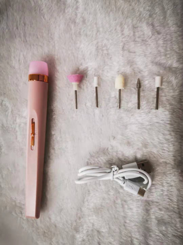 5in1 Manicure Machine Set Electric Nail Drill Polisher Cordless USB Rechargeable With LED Cutters Mill For Manicure Pedicure Accessor virtual