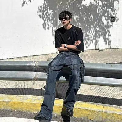 Men's Washed Retro Straight Jeans Laxmi store