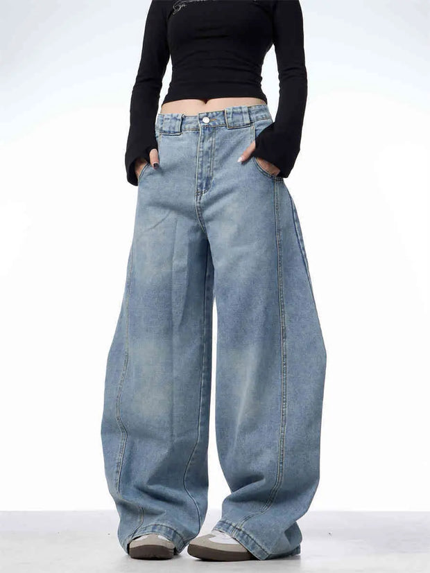 Retro Machete Jeans Women's Wide Leg Loose Pant virtual