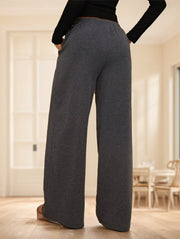 Forever 21 Autumn Winter New Thermal Lined Thick Casual Versatile High Waist Elastic Waist Loose Wide Leg Sweatpants virtual