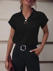 Loose Casual Short-sleeved Shirt Drop-shoulder Sleeve Shirt virtual