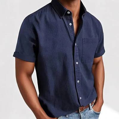 Single-breasted Shirt Men's Short Sleeve virtual