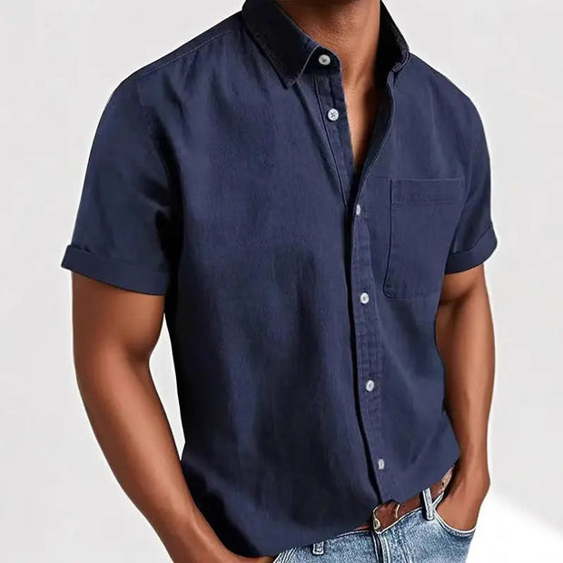 Single-breasted Shirt Men's Short Sleeve virtual