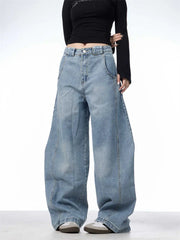 Retro Machete Jeans Women's Wide Leg Loose Pant virtual
