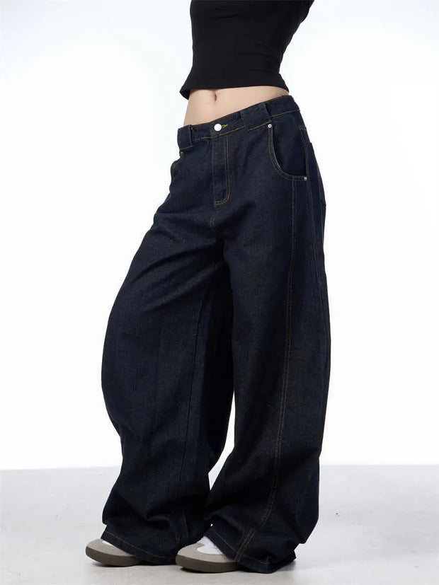 Retro Machete Jeans Women's Wide Leg Loose Pant virtual