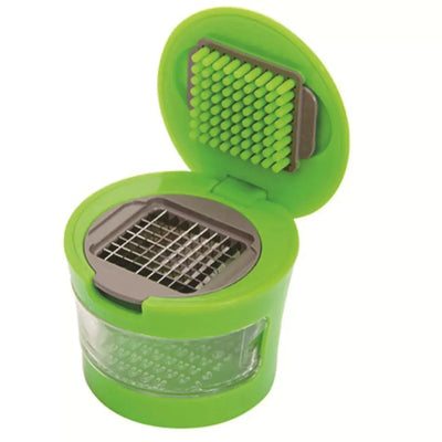 1pc Premium Stainless Steel Multifunctional Garlic Press, Manual Mincer, Slicer & Grater - Essential Kitchen Gadget For Home And Restaurant Use virtual