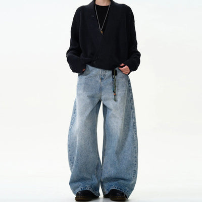 Classic Washed Machete Jeans For Men virtual
