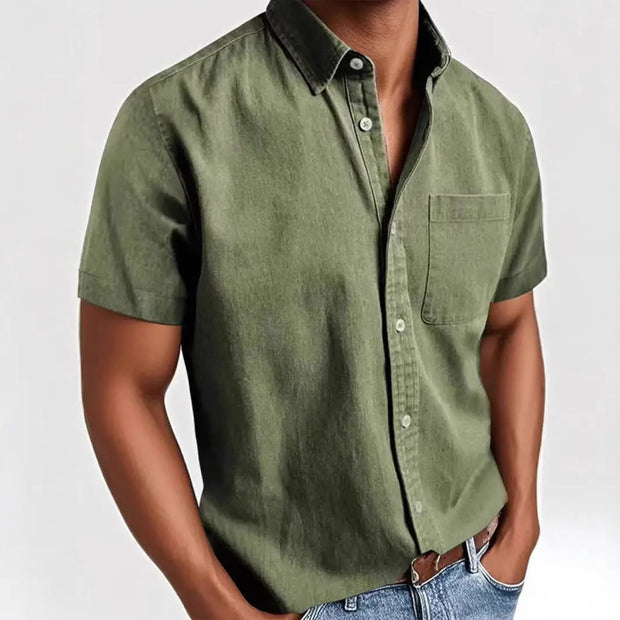 Single-breasted Shirt Men's Short Sleeve virtual