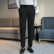 Elastic Slim Fit Brown Casual Pants virtual