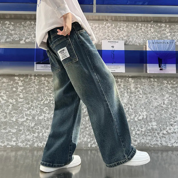 Spring And Autumn New Wide Leg Straight Vintage Jeans virtual