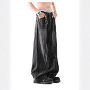 Lightning Pattern Washed Straight Jeans Men virtual