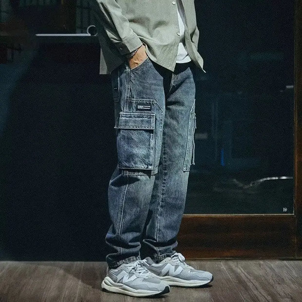 Men's Loose Straight Retro Fashion Brand Stretch Pants Mens pant