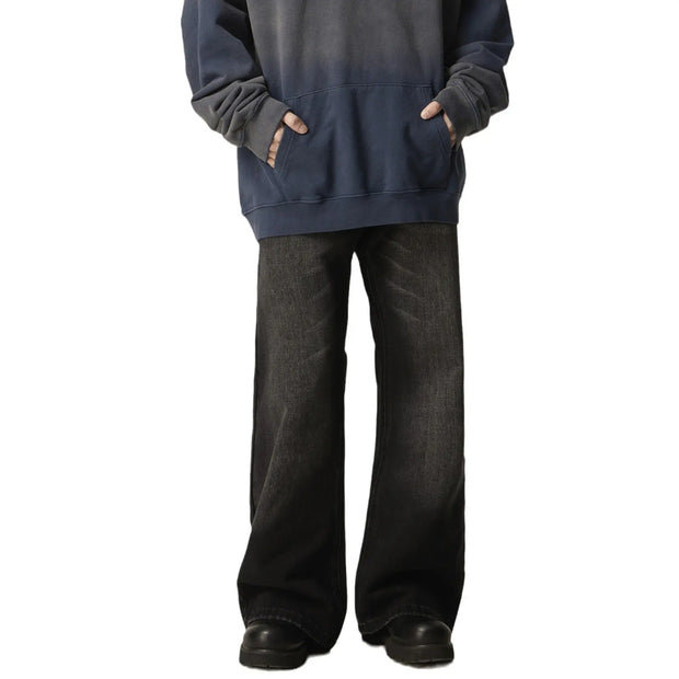 American Retro Black Loose Straight Jeans Pants