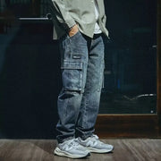 Men's Loose Straight Retro Fashion Brand Stretch Pants Mens pant