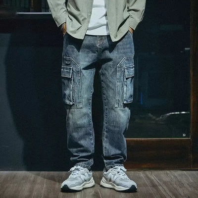 Men's Loose Straight Retro Fashion Brand Stretch Pants Mens pant
