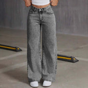 Vintage Bow Embroidered Washed Jeans virtual