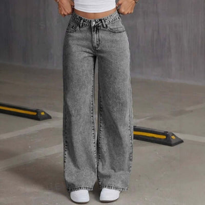 Vintage Bow Embroidered Washed Jeans virtual