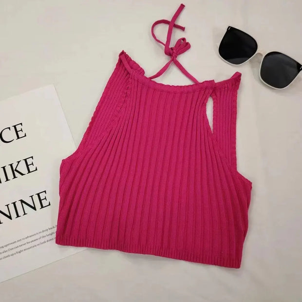 Thin Cross Straps Solid Color Camisole virtual