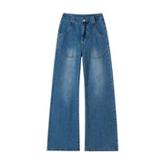 Women's High Waist Straight Jeans Loose Wide Leg virtual