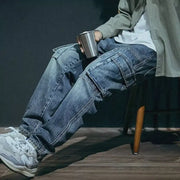 Men's Loose Straight Retro Fashion Brand Stretch Pants Mens pant