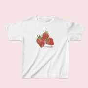 Short-sleeved Street Casual Round Neck Strawberry virtual