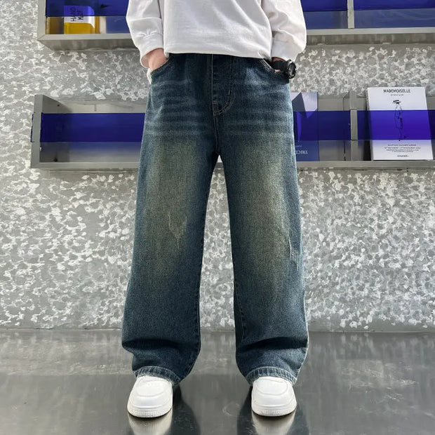 Spring And Autumn New Wide Leg Straight Vintage Jeans virtual
