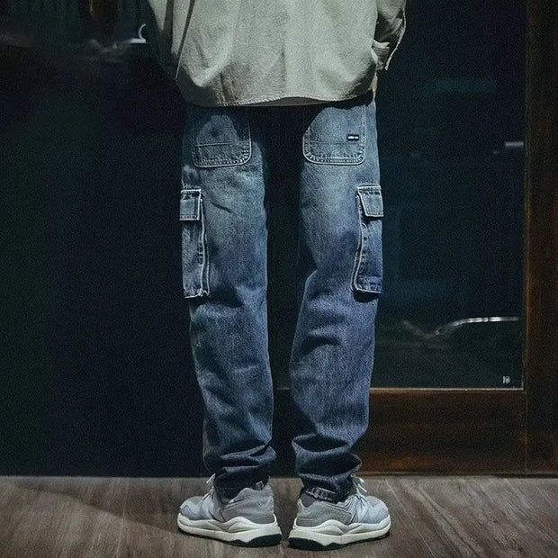 Men's Loose Straight Retro Fashion Brand Stretch Pants Mens pant