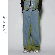 Spray Color Gradient Distressed Vest Coat Jeans Suit virtual