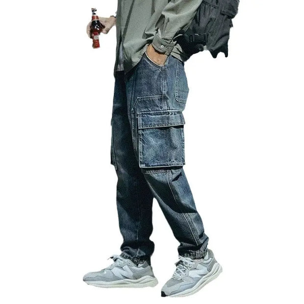 Men's Loose Straight Retro Fashion Brand Stretch Pants Mens pant