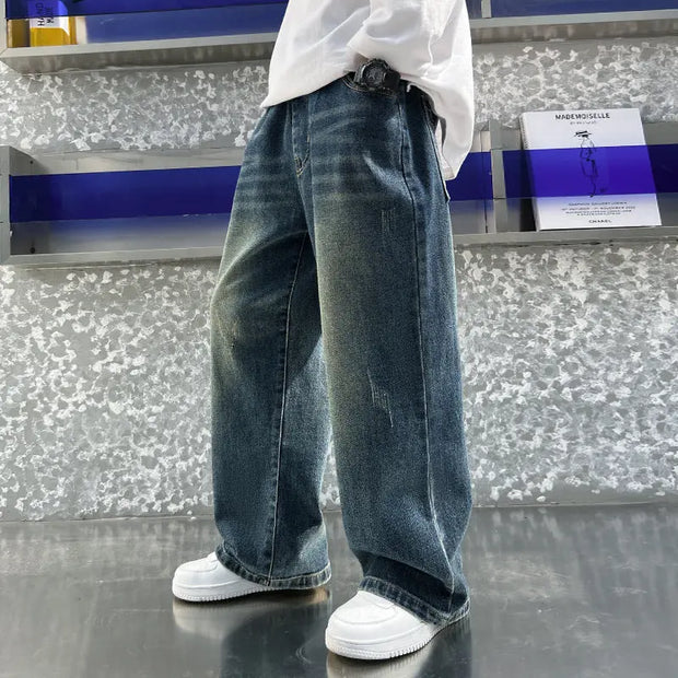 Spring And Autumn New Wide Leg Straight Vintage Jeans virtual