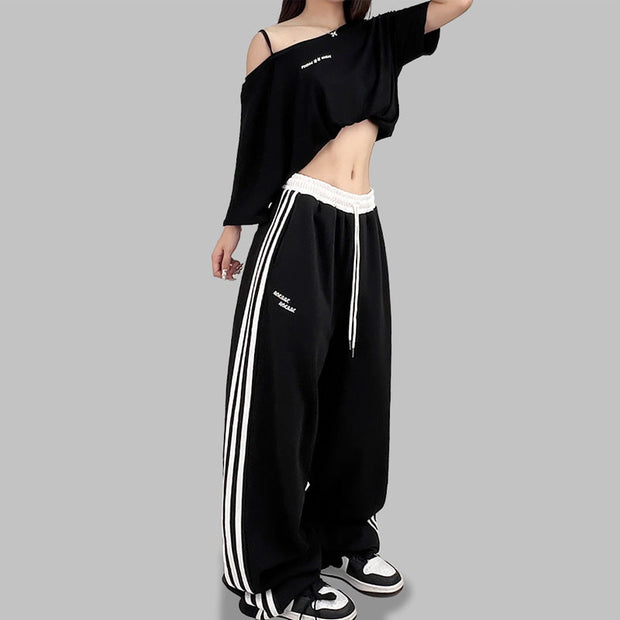 European And American Street Dance Fashion Brand Stitching Waist Pants virtual