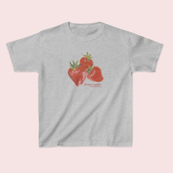 Short-sleeved Street Casual Round Neck Strawberry virtual
