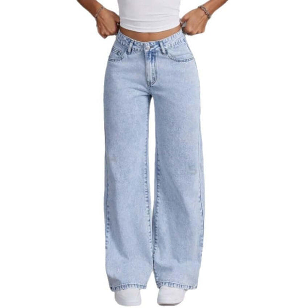 Vintage Bow Embroidered Washed Jeans virtual