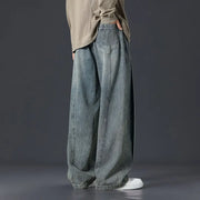 Retro Patchwork Washed Oversized Jeans Men virtual