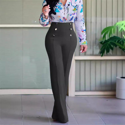 Plus Size Women's Casual Tight Straight-leg Trousers virtual