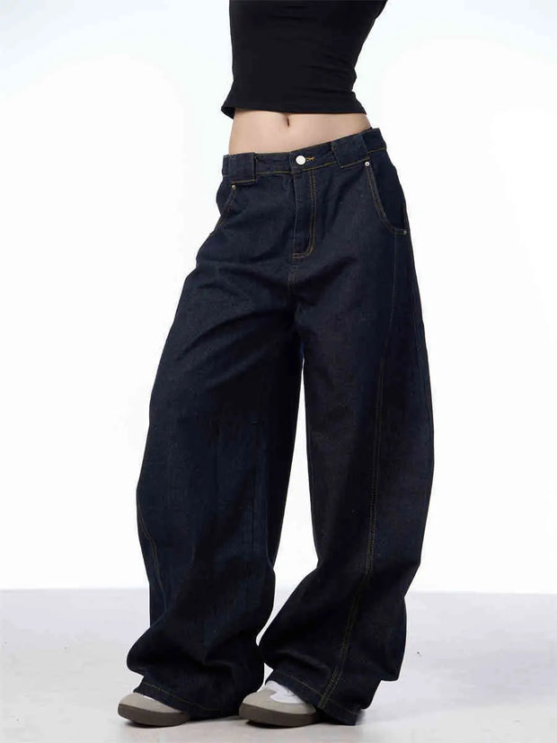 Retro Machete Jeans Women's Wide Leg Loose Pant virtual