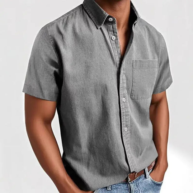 Single-breasted Shirt Men's Short Sleeve virtual