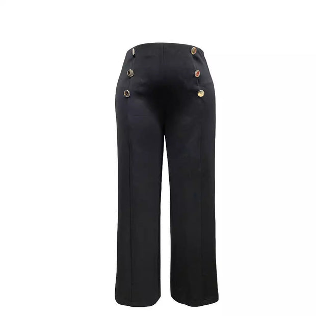 Plus Size Women's Casual Tight Straight-leg Trousers virtual
