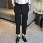 Elastic Slim Fit Brown Casual Pants virtual